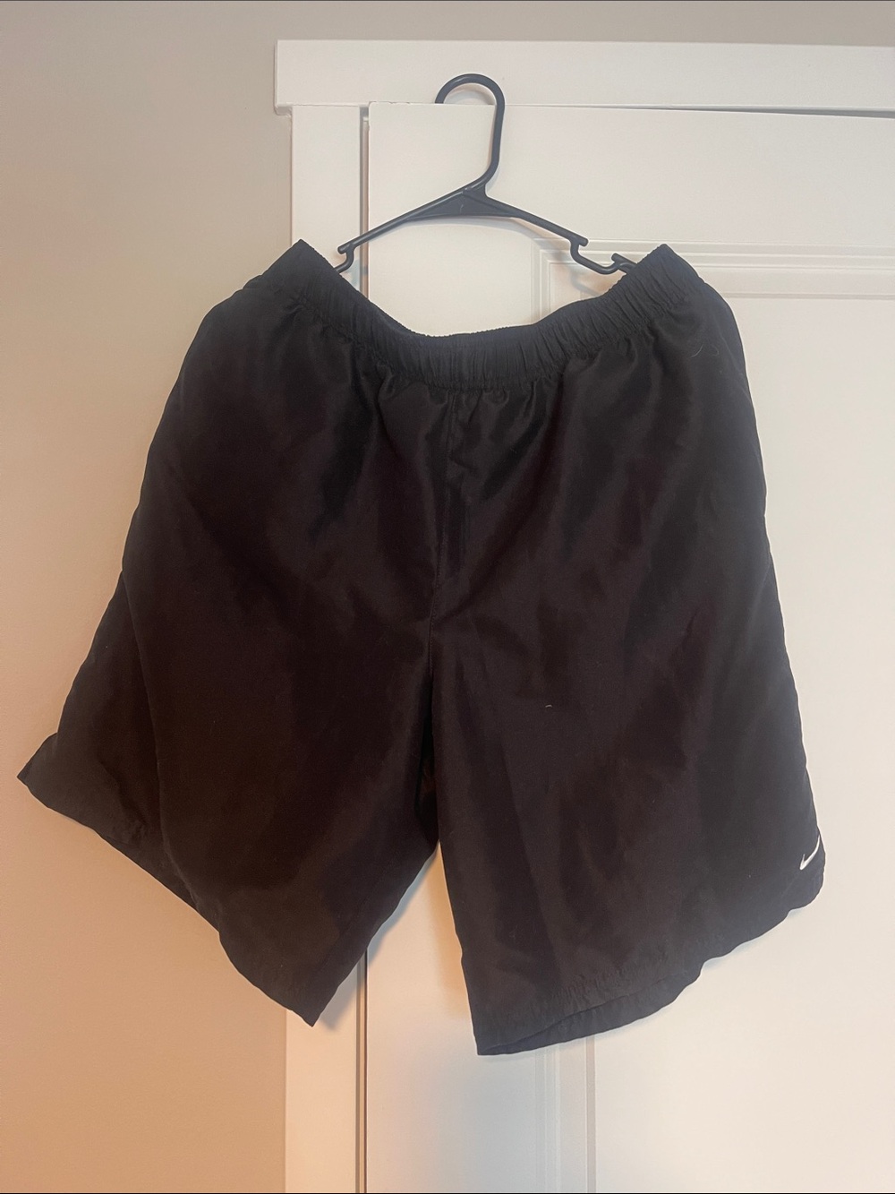 Nike Black Shorts with White Swoosh Logo